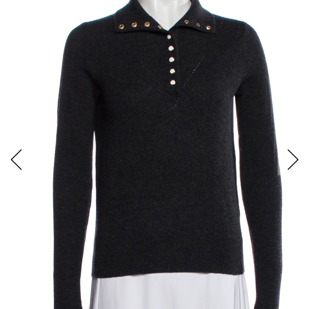 Ba&sh grey wool polo lady sweater